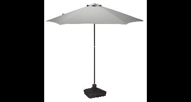 Pro Garden Tuin parasol Menorca - D230 cm - grijs - incl parasolvoet
