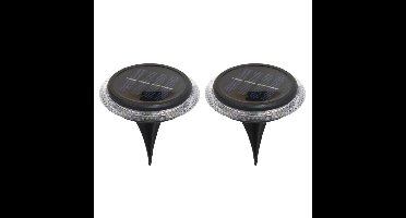 Progarden buiten lampje/prik spots - set 2x - solar verlichting - tuinpad/plant verlichting - LED -