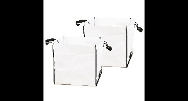 Progarden Tuinafvalzak - 2x - 42 x 42 cm - wit - 74 liter - bladeren opruimen