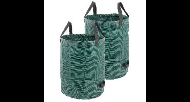 Progarden Tuinafvalzak - 2x - opvouwbaar - groen - 125 liter - bladeren opruimen