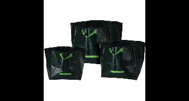 Progarden Tuinafvalzakken set van 3 - groen - 70/105/175 liter - bladeren opruimen