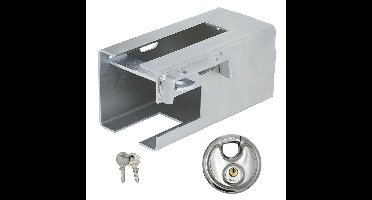 Proplus Aanhanger dissel slot - met een B-Safe discusslot van 70 mm - verzinkt staal - zilver