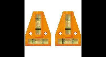 ProPlus Mini driehoek waterpas - 2x - met magneet bevestiging - 58 x 44 mm - 2 libellen