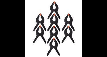 Proplus zeilklemmen/lijm klem - set 8x stuks - zwart - 15 cm - kunststof