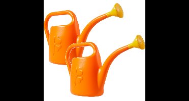 Prosperplast Gieter met broeskop - Set van 2x stuks - oranje - kunststof - 4.5 liter