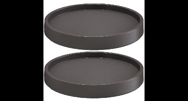 Prosperplast Plantenonderzetter - 2x - rond - 27 cm - antraciet