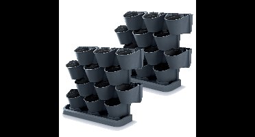 Prosperplast Verticale tuin - 2x - modulair - staand - antraciet - 67 cm