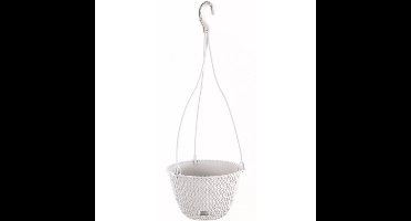 Prosperplats Hangende bloempot Splofy - wit - kunststof - 23 cm - met schotel - plantenpot