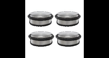 Protect-it Deurstopper/deurbuffer - 4x - D100 x H45mm - 1,15kg - RVS - premium - zonder montage