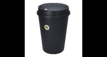 Prullenbak/afvalemmer - 47L - gerecycled kunststof - zwart