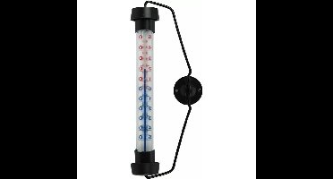 Raamthermometer - zwart - kunststof - 19 cm