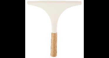 Raamtrekker - gebroken wit met bamboe handvat - 23 x 23 x 4 cm