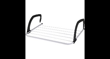 Radiator droogrek - wit/zwart - metaal - 51 x 33 x 15 cm - wasrek - 3 meter waslijn