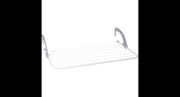 Radiator droogrek - wit/zwart - metaal - 69 x 38 x 15 cm - wasrek - 5 meter waslijn