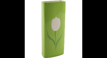 Radiatorbak luchtbevochtiger/waterverdamper groen porselein 20 x 8 cm