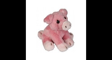 Ravensden pluche varkens knuffel - roze - 15 cm - boerderij dieren knuffelbeesten