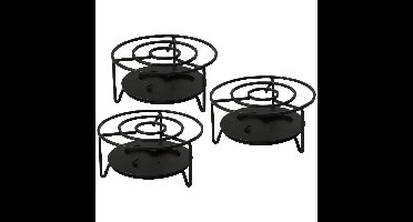 Rechaud warmhoudplaatje D16 cm - 3x - RVS - voor theepotten/pannen - warmhouder