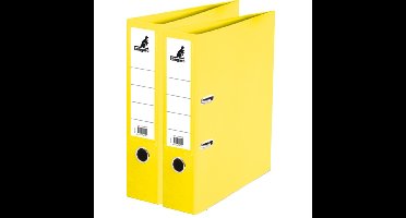 Ringband map/ordners A4 - 2x - geel - 31 x 28 x 7 cm - Documenten opbergen - Kantoorartikelen