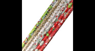Rollen inpakpapier/cadeaupapier - 15x stuks - kerst - 200 x 70 cm - papier