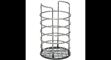 Ronde keukengerei houder zilver 19,5 cm van RVS