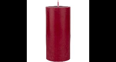 Rood bordeaux cilinderkaarsen/ stompkaarsen 15 x 7 cm 50 branduren