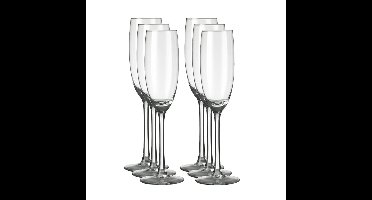 Royal Leerdam Champagneglazen/flutes Plaza - 6x stuks - transparant - 190 ml - glas