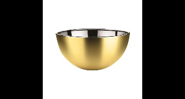 Salade/voedsel serveer schaal - mat goud - RVS - D23 x H11 cm