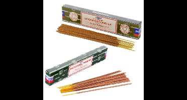 Satya Wierook cadeaus set - 2x geurstokjes - Citronella en Patchouli Forrest geur - Meditatie