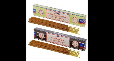 Satya Wierook cadeaus set - 2x geurstokjes - Jasmijn en Black Opium geur - Meditatie