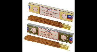 Satya Wierook cadeaus set - 2x geurstokjes - Witte Salie en Citronella geur - Meditatie