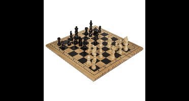 Schaakspel - hout - 28 x 28 cm - met schaakstukken - denkspellen - schaken