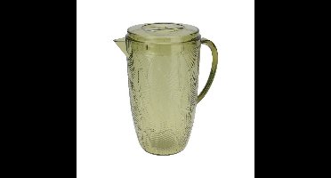 Schenkkan/waterkan - groen - 2500 ML - kunststof - D14 x H21 cm