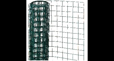 Schermgaas - groen - geplastificeerd staal - 100 x 250 cm - vierkant maaswijdte 25 x 25 mm