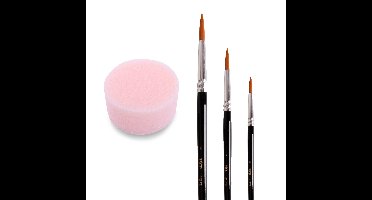 Schmink penselen en spons - schminkset - voor kinderen en volwassenen