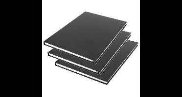 Schoolschriften - 3x - A4 - 80 pagina's - harde kaft - gelinieerd - zwart - notitieboek