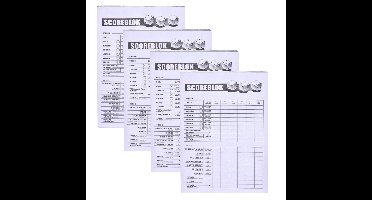 Scoreblok Yahtzee - 4x - blok 100 vellen - dobbelspel - punten opschrijven - 10 x 15 cm