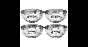Secret de Gourmet - 8x stuks - Slakommetjes/schaaltjes - rvs metaal - D13 cm