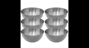 Secret de Gourmet Slakommetjes - 6x - schaaltjes - RVS - D13 x H6,4 cm