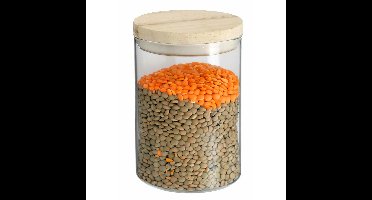 Secret de Gourmet Voorraadbus - voorraadpot - 600 ml - glas met houten deksel