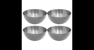 Set van 10x stuks - Slakommetjes/schaaltjes - rvs metaal - D19 cm