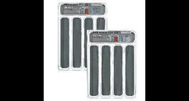 Set van 2x stuks bestekbakken/keuken organizers Tidy Smart 5-vaks grijs transparant kunststof
