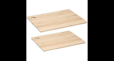 Set van 2x stuks snijplanken naturel rand 23 en 28 cm van bamboe hout