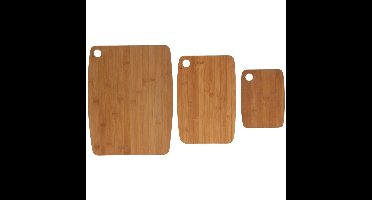 Set van 3x snijplanken/serveerplanken - broodplankjes - bamboe hout