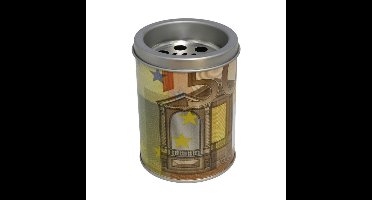 Set van 3x stuks kleine asbak met deksel 50 euro opdruk 10 cm metaal