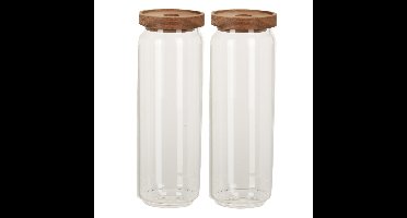 Set van 4x stuks glazen luxe keuken voorraadpot/voorraadbus 1300 ml