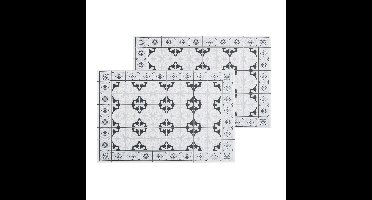 Set van 4x stuks placemats mozaiek grijs vinyl 45 x 30 cm