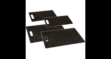 Set van 4x stuks snijplanken zwart 25/36 cm van kunststof