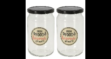 Set van 4x stuks voorraadpotten/weckpotten 720 ml glas met metalen schroefdeksel