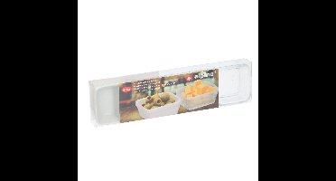 Set van 4x vierkante amuse/voorgerecht serveerschaaltjes porselein wit en glas