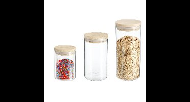 Set van 8x keuken voorraadbussen/potten glas 0.6-1.0-1.3 Liter inhoud